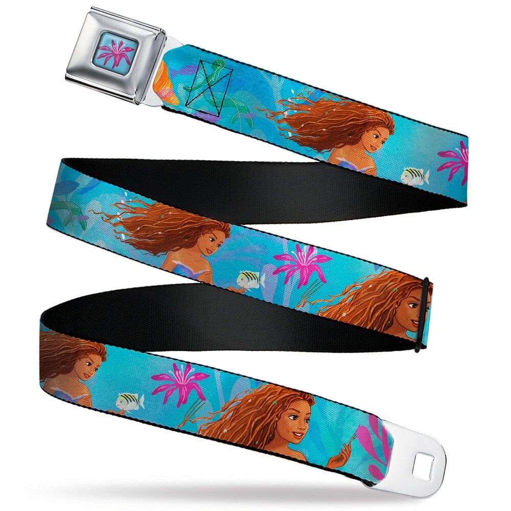 6295 Disney Belt, Seatbelt Buckle Belt, The Little Mermaid Ariel Under the